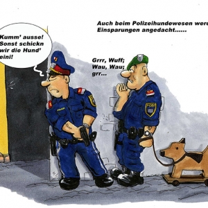 Cartoon des Monats – Juni 2013 Einsparungen bei den Hunden
